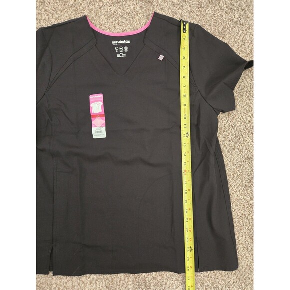 SCRUBSTAR Black Pull Over  V Neck Scrub Top Shirt Size Medium *NWT* - Picture 5 of 5